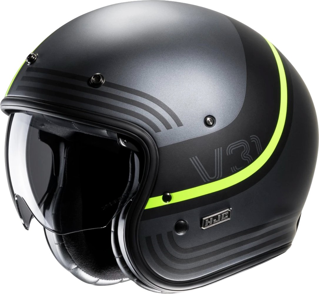 Мотошлем HJC V31 Byron (M, серебристый/желтый)
