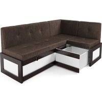 Угловой диван Мебель-АРС Нотис 211х82х135.5 см M11-28-3 (бархат шоколадный Star Velvet 60 Cofee)