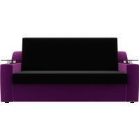 Диван Лига диванов Сенатор 120 106422 (микровельвет, черный/фиолетовый)