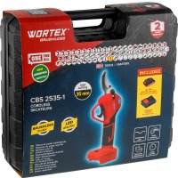 Секатор Wortex CBS 2535-1 1329489 (с 1-им АКБ, кейс)