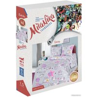 1.5-спальный комплект постельного белья Milanika Мяу-Мяу 1.5сп подростковый с наволочкой 70x70 (бязь)