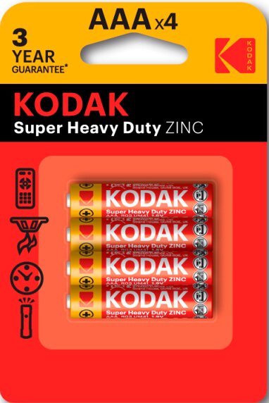 

Батарейка Kodak R03-4BL EXTRA HEAVY DUTY K3AHZ-4 30953321-RU1
