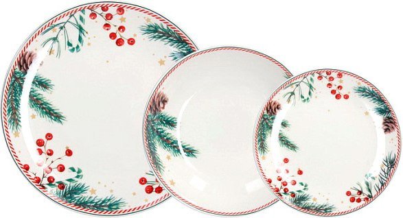 Набор обеденных тарелок Tognana Madison Candy Christmas MC070186050 (18пр)