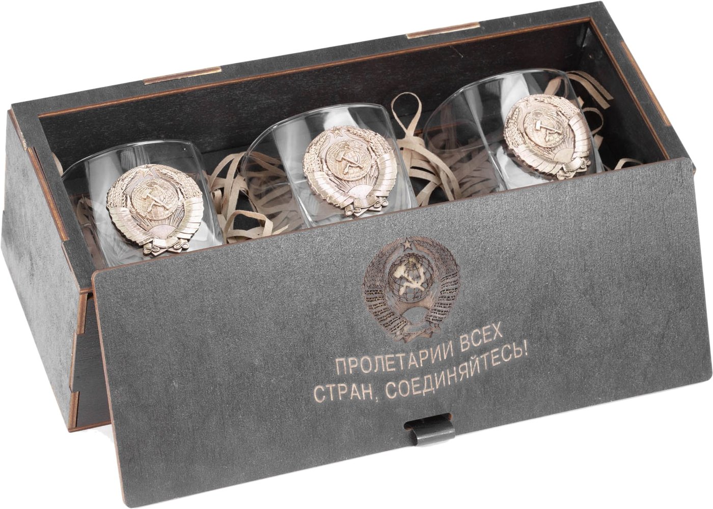

Набор стаканов для виски Peresvet Назад в СССР с бронзовыми гербами №1