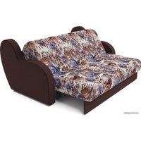 Диван Мебель-АРС Аккордеон Барон (жаккард/микровелюр, цветы/коричневый)