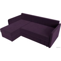 Угловой диван Лига диванов Слим левый (велюр фиолетовый)