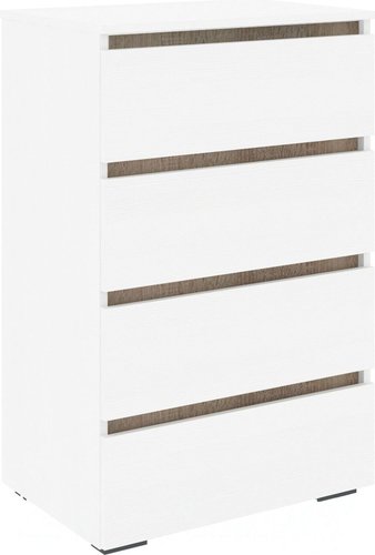 Комод Кортекс-мебель Бари 60 4ш (белый/белый/дуб сонома)