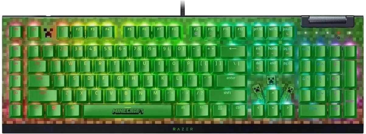 

Клавиатура Razer BlackWidow V4 X Minecraft Edition (Razer Green, нет кириллицы)