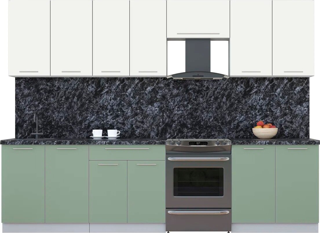 

Кухонный модуль Интерлиния Мила Пластик 2.9 А (зефирный/полынь/кастилло темный)