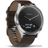 Гибридные умные часы Garmin Vivomove HR Premium L (серебристый/коричневый)