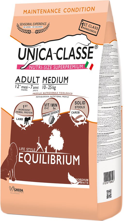 

Сухой корм для собак Unica Classe Maintenance Condition Adult Medium Equilibrium Lamb 3 кг