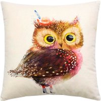 Декоративная подушка Matex Fluffy. Совушка 61-670 (белый/коричневый/светло-фиолетовый)