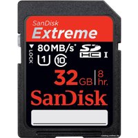 Карта памяти SanDisk Extreme SDHC UHS-I (Class 10) 32GB (SDSDX-032G-X46)