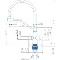 Кухонная мойка ARFEKA ECO AR 450*500 + cмеситель JAPETO BLACK PVD