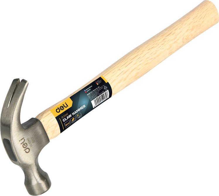 

Молоток Deli Гвоздодер YS EDL5240 (250г, деревянная рукоятка)
