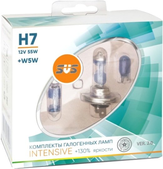 

Галогенная лампа SVS H7 55W+W5W Intensive+130% Ver.2.0 2+2шт