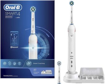 Электрическая зубная щетка Oral-B Smart 4 4000N Cross Action + Sensi UltraThin D601.525.3 (белый)