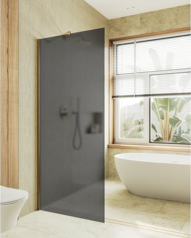 

Душевая стенка MaybahGlass 69x195 MGD-704-3ш (графитовое матовое стекло/золотой)