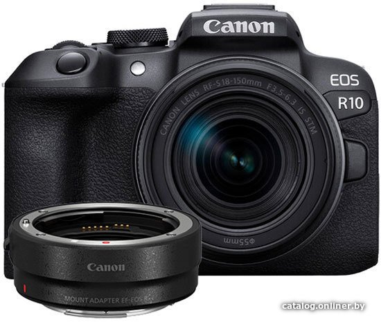 Беззеркальный фотоаппарат Canon EOS R10 RF-S 18-150mm F3.5-6.3 IS STM + адаптер крепления EF-EOS R
