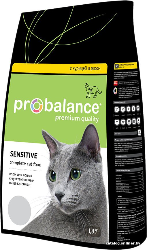 Сухой корм для кошек Probalance Sensitive (с чувствительным пищеварением, с курицей и рисом) 1.8 кг