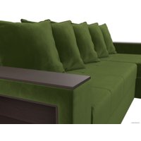 Угловой диван Лига диванов Дубай лайт правый 114168 (микровельвет зеленый)