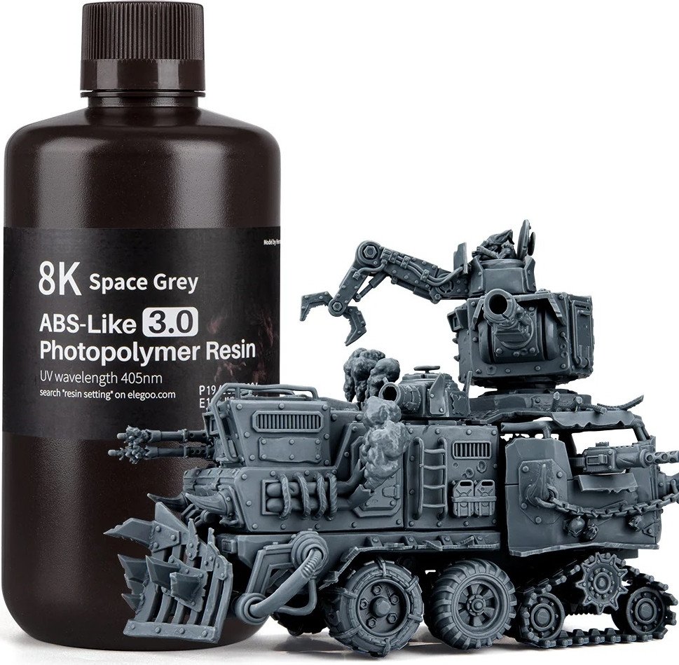 Фотополимер Elegoo 8K ABSlike V3.0 1кг (серый)