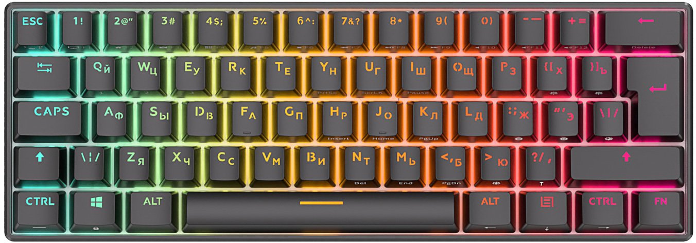 

Клавиатура Royal Kludge RK61 New RGB (черный, RK Red)