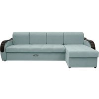 Угловой диван Сириус Лидер-6 с оттоманкой ППУ 300x165 (Eva 25 велюр светло-зеленый)