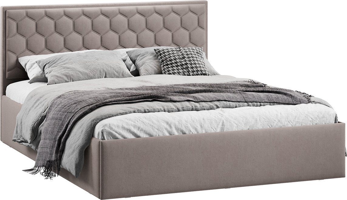 

Кровать Трия Порто универсальная с ПМ и заглушиной 140x200 (велюр мокко темный)