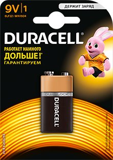 

Батарейка DURACELL 9V