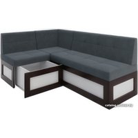 Угловой диван Мебель-АРС Нотис левый 207x82x132 (велюр серо-синий HB-178 26)