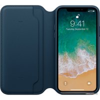 Чехол для телефона Apple Leather Folio для iPhone X Cosmos Blue
