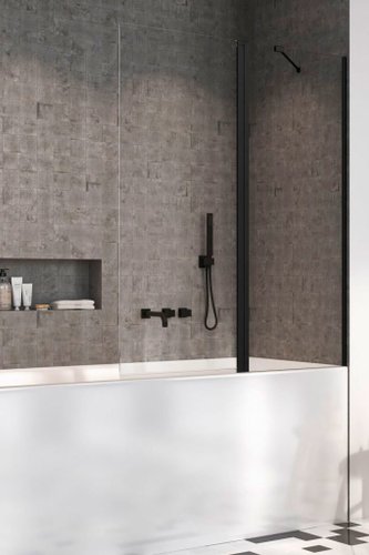 Стеклянная шторка для ванны Radaway Nes Black PND II 110 R